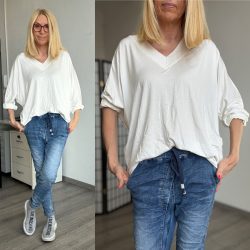 Charm V kivágású basic viszkóz felső 25214-bordó