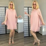 Cute pliszírozott ruha1534-púder