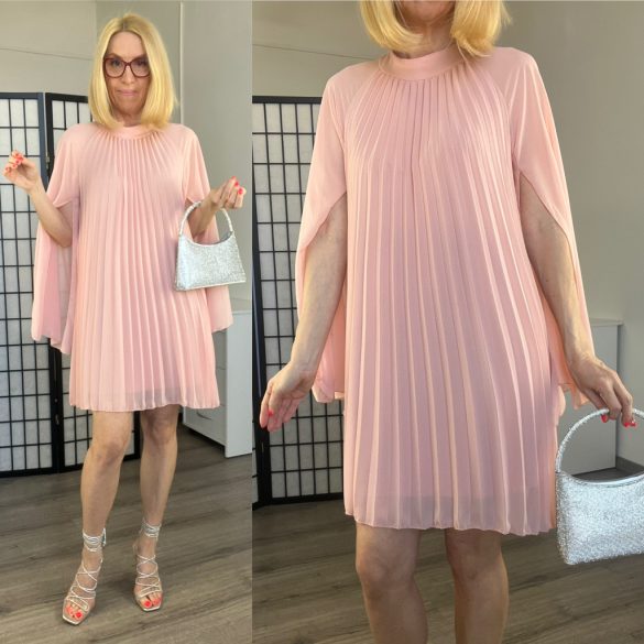 Cute pliszírozott ruha1534-púder