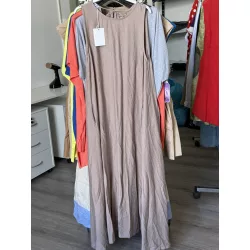 Lady Ann lefelé bővülő maxi ruha 8088-taupe