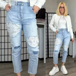 S Woman szívecskés farmerSW1921-világoskék