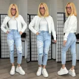 S Woman szívecskés farmerSW1921-világoskék