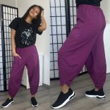 Astra zsebes pamut nadrág-sötétlila