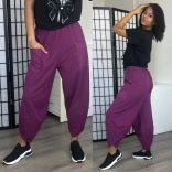 Astra zsebes pamut nadrág-sötétlila