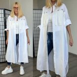 Zeta Otto  rojtos vászon ingruha 18266 -fehér