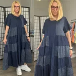 Bleona fodros farmer ruha26149-sötétkék