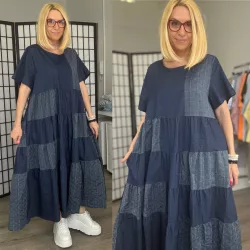 Bleona fodros farmer ruha26149-sötétkék