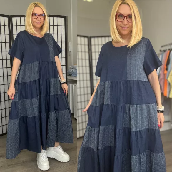 Bleona fodros farmer ruha26149-sötétkék