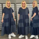 Bleona fodros farmer ruha26149-sötétkék