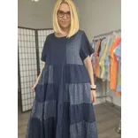 Bleona fodros farmer ruha26149-sötétkék