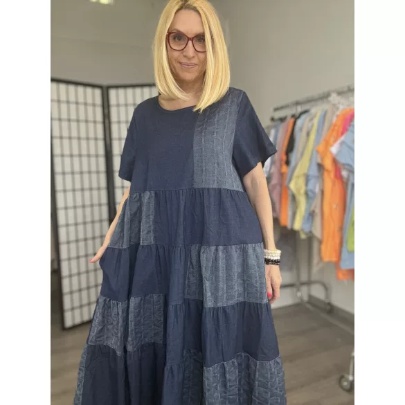 Bleona fodros farmer ruha26149-sötétkék