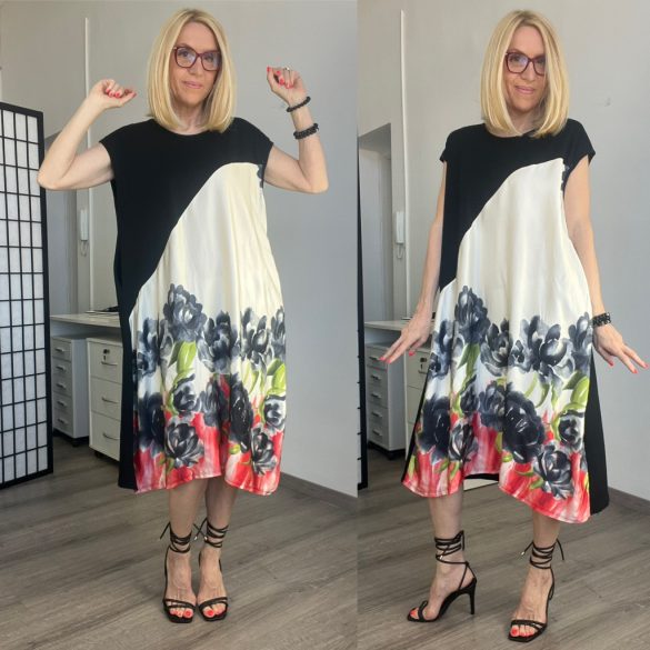 Lux Luna ujjatlan nyári zsebes ruha50391-fekete