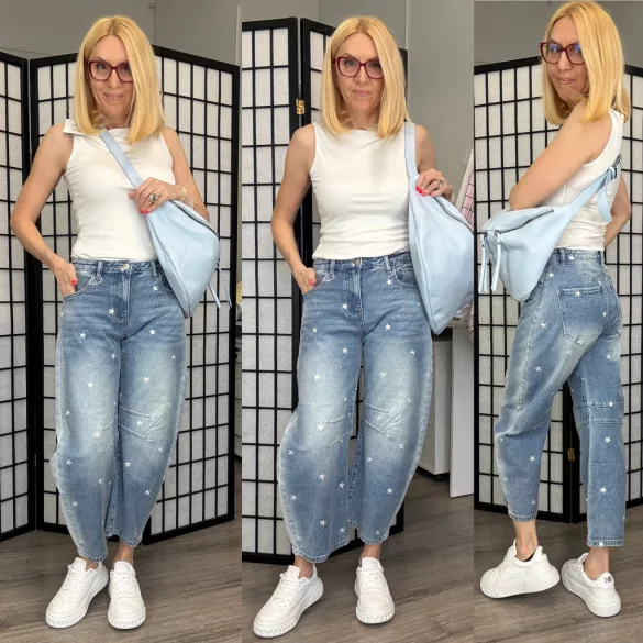 Melly margarétás ballon farmer 5380-világoskék