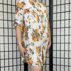 Olga narancsos pamut ing -fehér