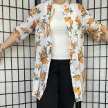 Olga narancsos pamut ing -fehér