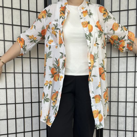 Olga narancsos pamut ing -fehér