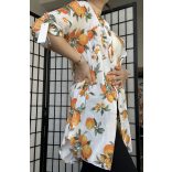 Olga narancsos pamut ing -fehér