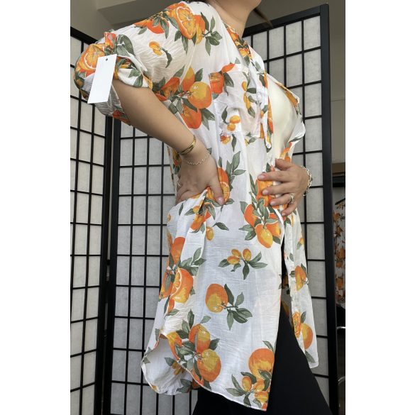 Olga narancsos pamut ing -fehér