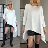 Lux Luna asszimetrikus pamut tunika 51040B - fehér