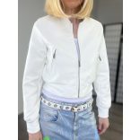 Vopse ezüst cipzáros crop bőrdzseki V6395-fehér