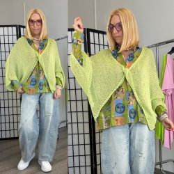 Britani elől csavart kötött felső72829-zöld