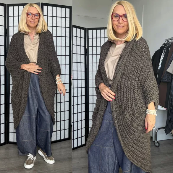 Laila kötött kardigán 20957-26-csokibarna