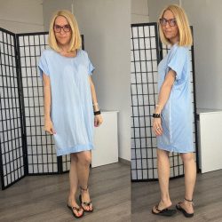 Vibe pamut viszkóz basic tunika 23118 - világoskék