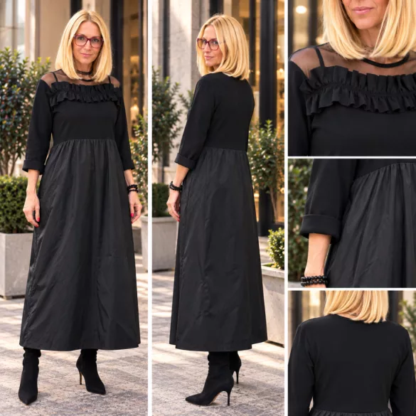 Eclipse fodros zsebes ruha 37673 - fekete