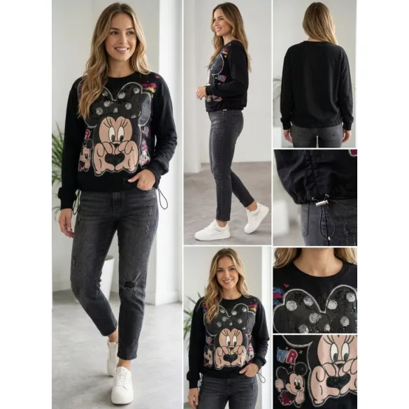 Minnie pamut felső 3558-fekete