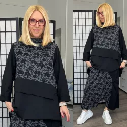 Vintage pamut tunika 3271-fekete