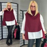 Bomb buklé mellény20399-bordó