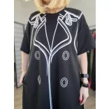 Fly Out rövidujjú nyomott mintás ruhaA51018-fekete