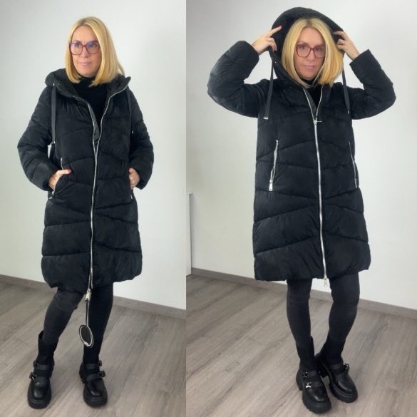 Get Down steppelt kapucnis kabát2533-fekete