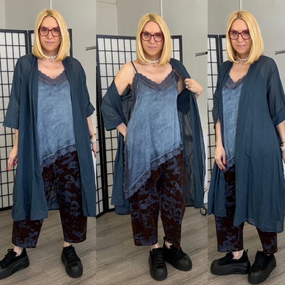 Hillary áttetsző, pamut kardigán 22990 -  sötétkék