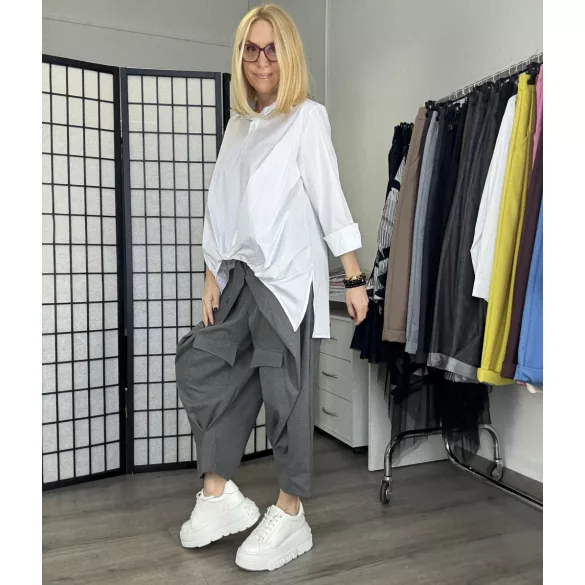 Wendy Trendy hosszú ujjú pamut ing 221649 - fehér