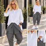 Wendy Trendy hosszú ujjú pamut ing 221649 - fehér