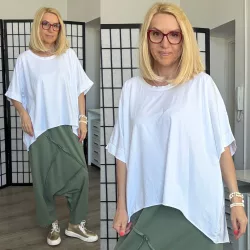 Xin Xin oversize környakú basic pamut felső 9562 - fehér
