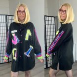 Fly Out strasszos gyöngyös vászon ingMY1722-fekete