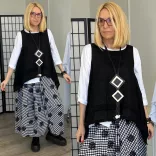 Wendy Trendy aszimmetrikus mellény 225127 fekete