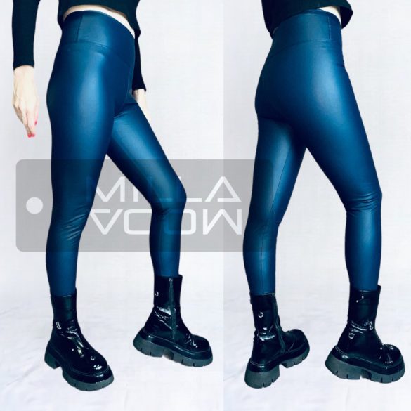 GB elasztikus bőrhatású bélelt leggings 3070-sötétkék