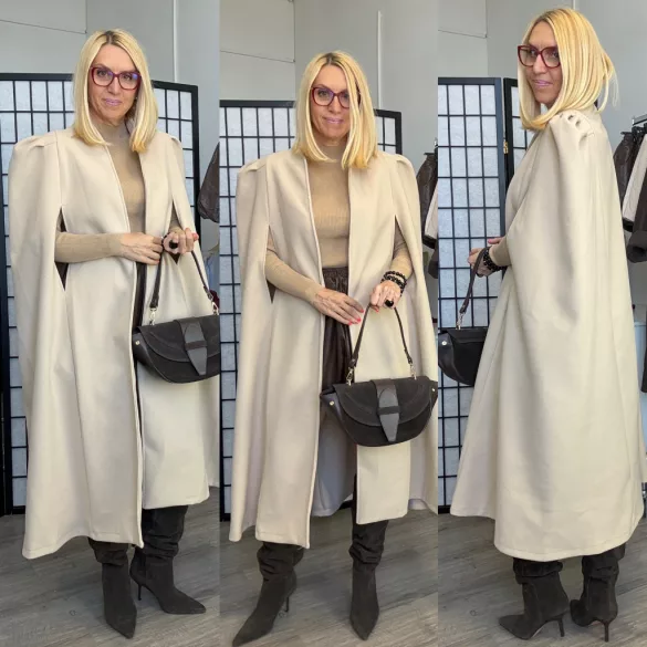 Elena szövet poncsó 3028-bézs