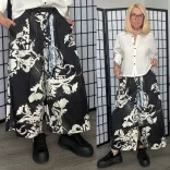 Wendy Trendy bőszárú nadrág 826115-fekete/bézs