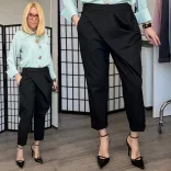 WENDY TRENDY átlapolt elegáns nadrág 800024-fekete