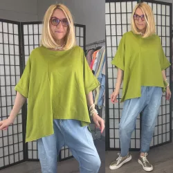 Diandra oversize pamut tunika26091-pisztácia