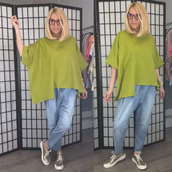 Diandra oversize pamut tunika26091-pisztácia