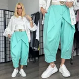 Lux Luna elől átlapolt gombos nadrág övvel 51840-menta