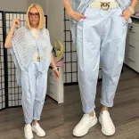 Lamya gumis derekú vászon ülepes nadrág 6512-világoskék