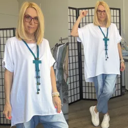 Cosma basic alul lézervágott tunika 24065 -  fehér