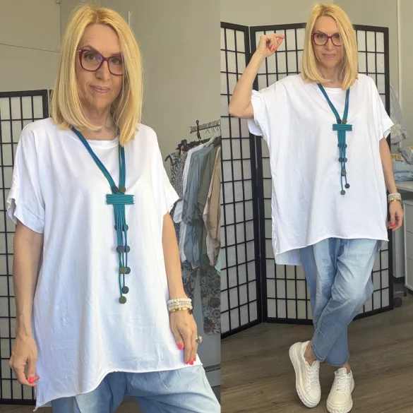 Cosma basic alul lézervágott tunika 24065 -  fehér