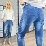 S Woman elasztikus fröcskölt farmer SW1704-középkék